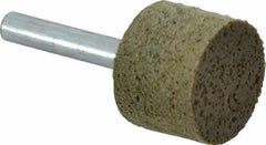 Grier Abrasives - 1" Head Diam x 3/4" Thickness, W219, Cylinder End, Aluminum Oxide Mounted Point - Green-Gray, Medium Grade, 35,100 RPM - Industrial Tool & Supply