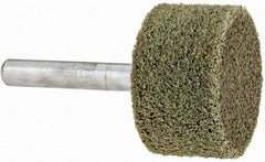 Grier Abrasives - 1-1/4" Head Diam x 3/4" Thickness, W228, Cylinder End, Aluminum Oxide Mounted Point - Green-Gray, Fine Grade, 30,520 RPM - Industrial Tool & Supply