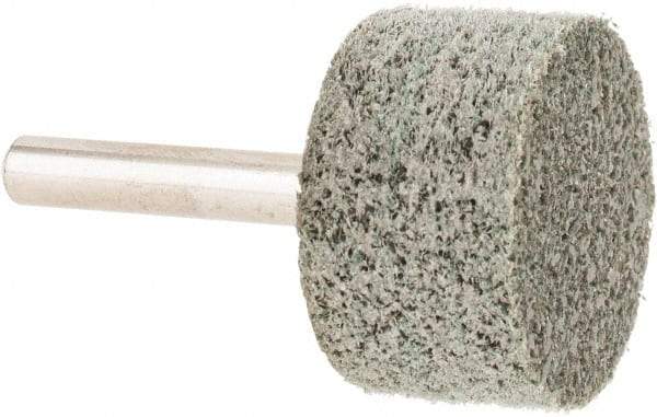 Grier Abrasives - 1-1/4" Head Diam x 3/4" Thickness, W228, Cylinder End, Aluminum Oxide Mounted Point - Green-Gray, Medium Grade, 30,520 RPM - Industrial Tool & Supply