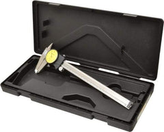 Mitutoyo - 0mm to 200mm Range, 0.01 mm Graduation, 1mm per Revolution, Dial Caliper - Yellow Face, 50mm Jaw Length, Accurate to 0.03mm - Industrial Tool & Supply