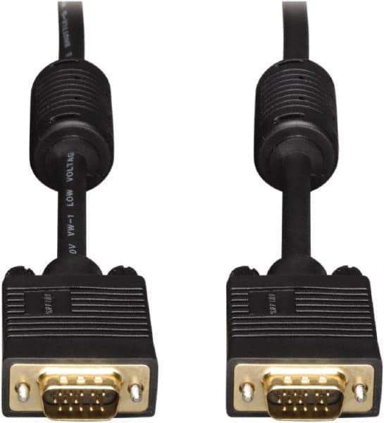 Tripp-Lite - 50' Long, HD15/HD15 Computer Cable - Black, Male x Male - Industrial Tool & Supply