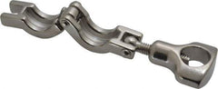 VNE - 3/4", Clamp Style, Sanitary Stainless Steel Pipe Clamp with Holed Wing Nut - Grade 304 - Industrial Tool & Supply