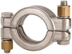 VNE - 1-1/2", Clamp Style, Sanitary Stainless Steel Pipe High Pressure Clamp - Grade 304 - Industrial Tool & Supply