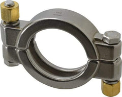 VNE - 2", Clamp Style, Sanitary Stainless Steel Pipe High Pressure Clamp - Grade 304 - Industrial Tool & Supply