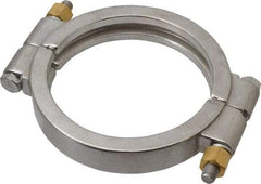 VNE - 4", Clamp Style, Sanitary Stainless Steel Pipe High Pressure Clamp - Grade 304 - Industrial Tool & Supply