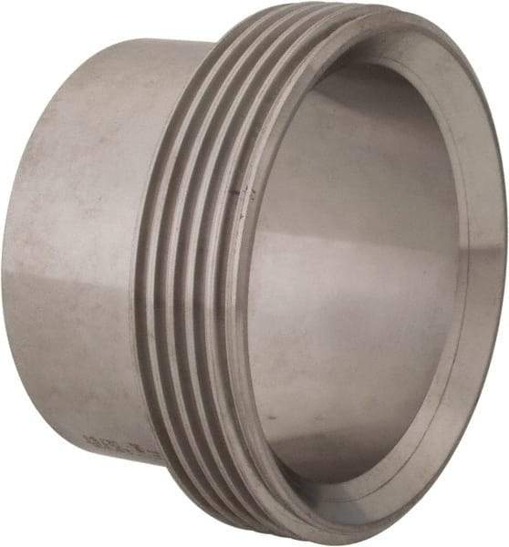 VNE - 2-1/2", Bevel Seat Style, Sanitary Stainless Steel Pipe Welding Ferrule - Threaded Connection, Grade 316/316L - Industrial Tool & Supply