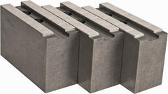 Abbott Workholding Products - 15 to 18" Chuck Capacity, 1.5mm x 60° Serrated Attachment, Square Soft Lathe Chuck Jaw - 3 Jaws, Steel, 1.6929" Btw Mount Hole Ctrs, 6-1/2" Long x 2-1/2" Wide x 4" High, 0.8661" Groove, 0.7874" & 20mm Fastener - Industrial Tool & Supply