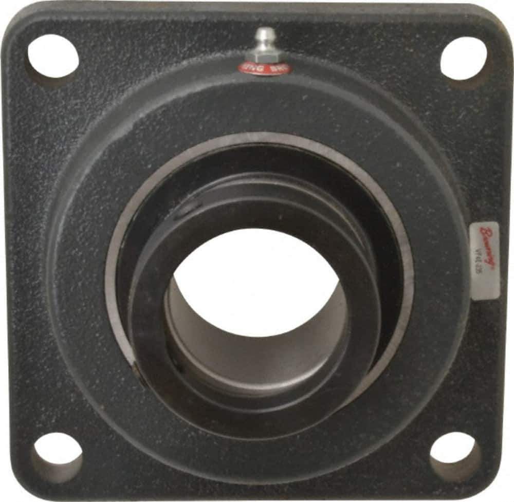 Browning - 2-3/16" ID, 6-3/8" OAL x 6-3/8" OAH 4-Bolt Flange - 6,601 Lb Static Cap, 9,752 Lb Dyn Cap, 5-1/8" Btw Mnt Hole Ctrs, Cast Iron - Industrial Tool & Supply