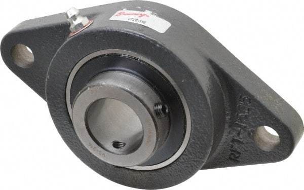 Browning - 1" ID, 5-9/16" OAL x 3-1/8" OAH 2-Bolt Flange - 2,567 Lb Static Cap, 4,381 Lb Dyn Cap, 4-19/32" Btw Mnt Hole Ctrs, Cast Iron - Industrial Tool & Supply