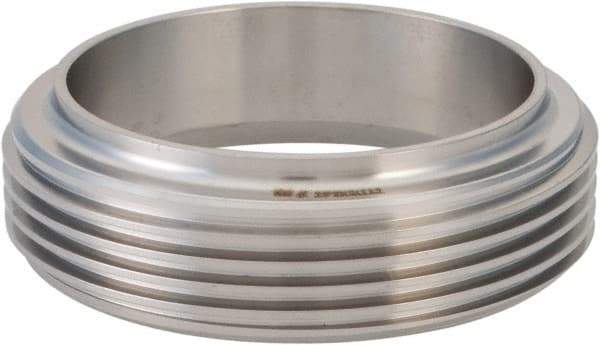 VNE - 2-1/2", Bevel Seat Style, Sanitary Stainless Steel Pipe Short Welding Ferrule - Short Threaded Connection, Grade 304 - Industrial Tool & Supply