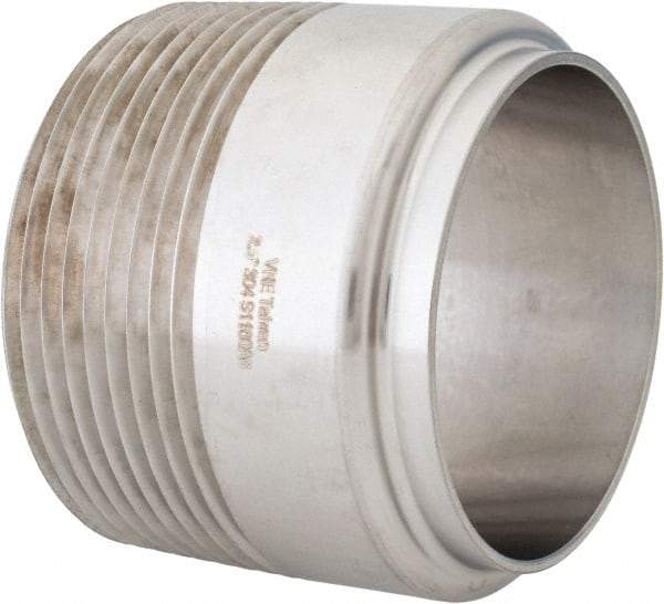 VNE - 2-1/2", Weld Style, Sanitary Stainless Steel Pipe Adapter - MNPT x Butt Weld Connection, Grade 304 - Industrial Tool & Supply