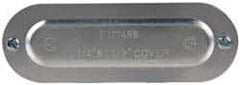 Cooper Crouse-Hinds - 1-1/4" & 1-1/2" Trade, Aluminum Conduit Body Cover Plate - Use with Series 5 Conduit Outlet Bodies - Industrial Tool & Supply