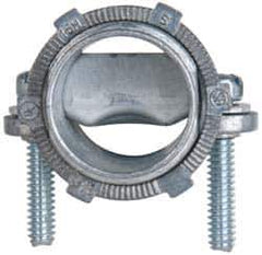 Cooper Crouse-Hinds - 3/4" Trade, Die Cast Zinc Squeeze Clamp Straight FMC Conduit Connector - Noninsulated - Industrial Tool & Supply