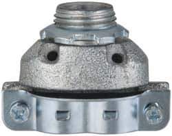 Cooper Crouse-Hinds - 3/8" Trade, Malleable Iron Threaded Angled FMC Conduit Connector - Noninsulated - Industrial Tool & Supply