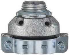 Cooper Crouse-Hinds - 3/8" Trade, Malleable Iron Threaded Angled FMC Conduit Connector - Noninsulated - Industrial Tool & Supply