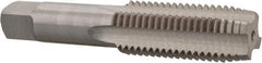 Interstate - 1-8 UNC 4 Flute Bright Finish High Speed Steel Straight Flute Standard Hand Tap - Plug, Right Hand Thread, 5-1/8" OAL, H11 Limit, 0.005" Oversize - Industrial Tool & Supply