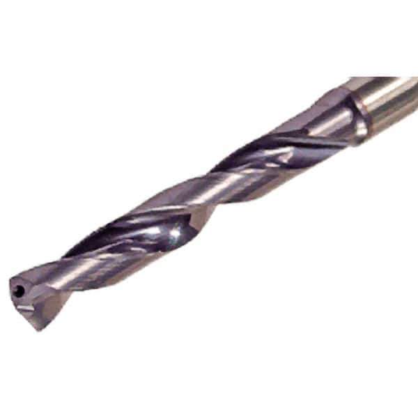 Iscar - 13.7mm 140° Solid Carbide Jobber Drill - TiAlN Finish, Right Hand Cut, Spiral Flute, Straight Shank, 124mm OAL, Standard Point - Industrial Tool & Supply