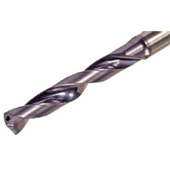 Iscar - 13.7mm 140° Solid Carbide Jobber Drill - TiAlN Finish, Right Hand Cut, Spiral Flute, Straight Shank, 124mm OAL, Standard Point - Industrial Tool & Supply