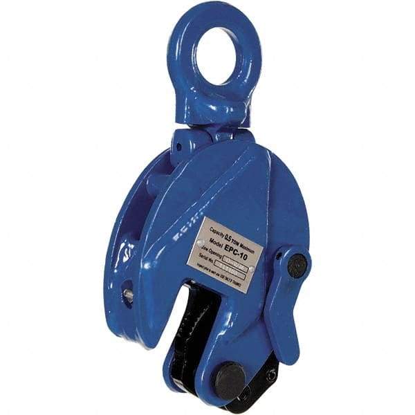 Vestil - 1,000 Lbs. Load Capacity Plate Clamp - 0.6 Inch Max Thickness, 1.56 Inch Throat Depth and 1.1 Inch Bale Opening - Industrial Tool & Supply