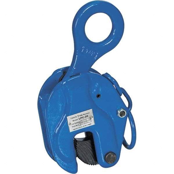 Vestil - 2,000 Lbs. Load Capacity Positive Locking Plate Clamp - 0.8 Inch Max Thickness, 2-1/4 Inch Throat Depth and 1.9 Inch Bale Opening - Industrial Tool & Supply