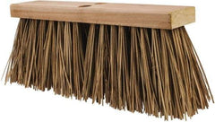 Rubbermaid - 16" Rough Surface Palmyra Push Broom - 6" Bristle Length, Wood Block, Tapered Handle Connection, Handle Sold Separately - Industrial Tool & Supply