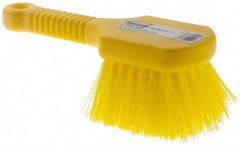 Rubbermaid - Synthetic Utility Scrub Brush - 8" OAL, Short Handle, Yellow, Plastic Block - Industrial Tool & Supply