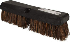 Rubbermaid - 2" Bristle Length, Palmyra Scrub Brush - 10" OAL, Tapered Handle, Brown, Plastic Block - Industrial Tool & Supply