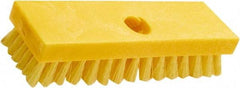 Rubbermaid - 1" Bristle Length, Polypropylene Scrub Brush - 8" OAL, Threaded Handle, Yellow, Plastic Block - Industrial Tool & Supply
