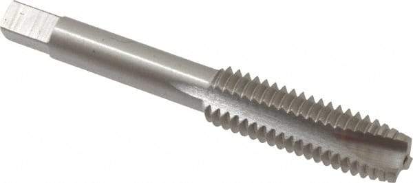 Interstate - 7/16-14 UNC, 3 Flute, Bright Finish, High Speed Steel Spiral Point Tap - Plug Chamfer, Right Hand Thread, 3-5/32" OAL - Exact Industrial Supply