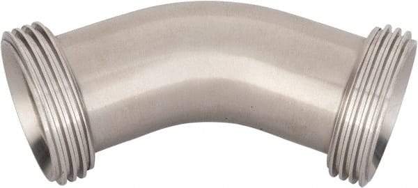 VNE - 1-1/2", Bevel Seat Style, Sanitary Stainless Steel Pipe 45° Elbow - Threaded Ends Connection, Grade 316/316L - Industrial Tool & Supply
