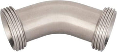 VNE - 1-1/2", Bevel Seat Style, Sanitary Stainless Steel Pipe 45° Elbow - Threaded Ends Connection, Grade 316/316L - Industrial Tool & Supply