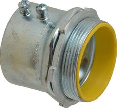 Cooper Crouse-Hinds - 2" Trade, Steel Set Screw Straight EMT Conduit Connector - Insulated - Industrial Tool & Supply