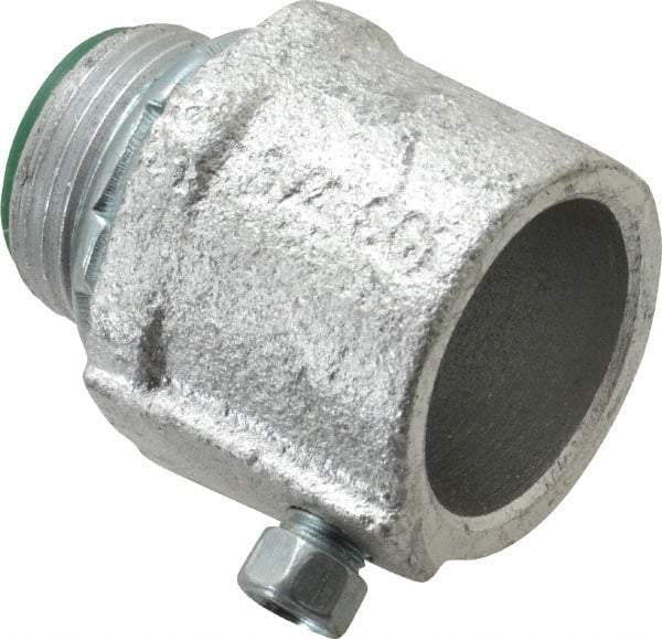 Cooper Crouse-Hinds - 3/4" Trade, Malleable Iron Set Screw Straight Rigid/Intermediate (IMC) Conduit Connector - Insulated - Industrial Tool & Supply