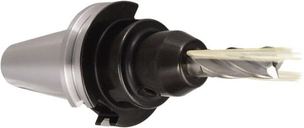 Techniks - CAT40 Taper Shank 1/4" Hole End Mill Holder/Adapter - Industrial Tool & Supply