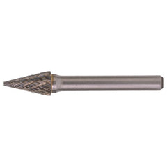 SM-51 Double Cut Solid Carbide Bur-Pointed Cone Shape - Exact Industrial Supply