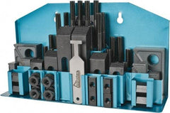 Gibraltar - 52 Piece Fixturing Step Block & Clamp Set with 1" Step Block, 9/16" T-Slot, 1/2-13 Stud Thread - 7/8" Nut Width, 3, 4, 5, 6, 7 & 8" Stud Lengths - Industrial Tool & Supply