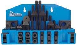 Gibraltar - 52 Piece Fixturing Step Block & Clamp Set with 1" Step Block, 11/16" T-Slot, 5/8-11 Stud Thread - 1-1/8" Nut Width, 3, 4, 5, 6, 7 & 8" Stud Lengths - Industrial Tool & Supply