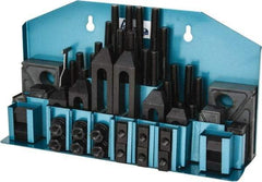 Gibraltar - 52 Piece Fixturing Step Block & Clamp Set with 25mm Step Block, 14mm T-Slot, M12x1.75 Stud Thread - 22mm Nut Width, 80, 110, 125, 150, 175 & 200mm Stud Lengths - Industrial Tool & Supply