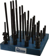 Gibraltar - 38 Piece, 3/8-16 Stud, 7/16" T Slot, T Nut & Stud Kit - 11/16" T-Slot Nut Width, 3, 4, 5, 6, 7, 8" Stud Lengths - Industrial Tool & Supply