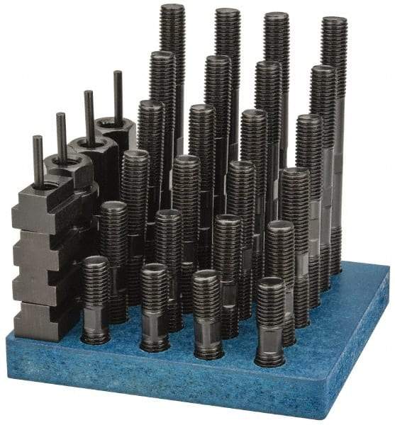 Gibraltar - 38 Piece, 3/4-10 Stud, 13/16" T Slot, T Nut & Stud Kit - 1-1/4" T-Slot Nut Width, 3, 4, 5, 6, 7, 8" Stud Lengths - Industrial Tool & Supply