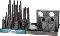 Gibraltar - 50 Piece Fixturing Step Block & Clamp Set with 1-1/2" Step Block, 5/8" T-Slot, 1/2-13 Stud Thread - 1" Nut Width, 3, 4, 5, 6, 7 & 8" Stud Lengths - Industrial Tool & Supply