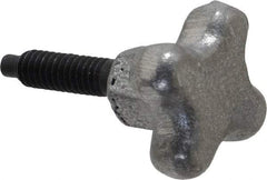 Gibraltar - 1/4-20 Lobed Shoulder Dog Point Tip Steel Thumb Screw - 1-3/4" OAL, 1-1/8" Head Diam x 3/4" Head Height, Black Oxide Finish - Industrial Tool & Supply