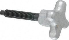 Gibraltar - 5/16-18 Lobed Shoulder Dog Point Tip Steel Thumb Screw - 2-5/8" OAL, 1-1/2" Head Diam x 7/8" Head Height, Black Oxide Finish - Industrial Tool & Supply