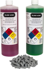 Burr King - Ceramic Carrier, Ceramic Abrasive, Polishing Tumbling Media - Tri-Star Shape - Industrial Tool & Supply