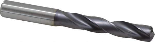 Kennametal - 1/2" 140° Solid Carbide Jobber Drill - TiAlN Finish, Right Hand Cut, Spiral Flute, Straight Shank, 4.8819" OAL, Standard Point - Industrial Tool & Supply