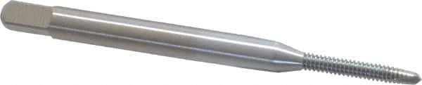 Made in USA - #2-56 UNC, 2 Flute, Chrome Finish, High Speed Steel Spiral Point Tap - Plug Chamfer, Right Hand Thread, 1-3/4" OAL, 7/16" Thread Length, 0.141" Shank Diam, 2B Class of Fit - Exact Industrial Supply