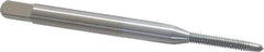 Made in USA - #2-56 UNC, 2 Flute, Chrome Finish, High Speed Steel Spiral Point Tap - Plug Chamfer, Right Hand Thread, 1-3/4" OAL, 7/16" Thread Length, 0.141" Shank Diam, 2B Class of Fit - Exact Industrial Supply