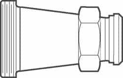 3 x 2-1/2″ Bevel Seat Style Sanitary Stainless Steel Pipe Concentric Reducer Thread x Plain/Nut Connections, Grade 304