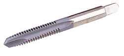 Made in USA - M2.2x0.45 Metric Coarse, 2 Flute, Chrome Finish, High Speed Steel Spiral Point Tap - Plug Chamfer, Right Hand Thread, 1-3/4" OAL, 7/16" Thread Length, 0.141" Shank Diam - Exact Industrial Supply