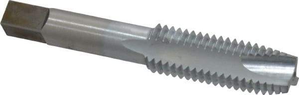 Made in USA - 5/8-11 UNC, 3 Flute, Chrome Finish, High Speed Steel Spiral Point Tap - Plug Chamfer, Right Hand Thread, 3-13/16" OAL, 1-13/16" Thread Length, 0.48" Shank Diam, 3B Class of Fit - Exact Industrial Supply